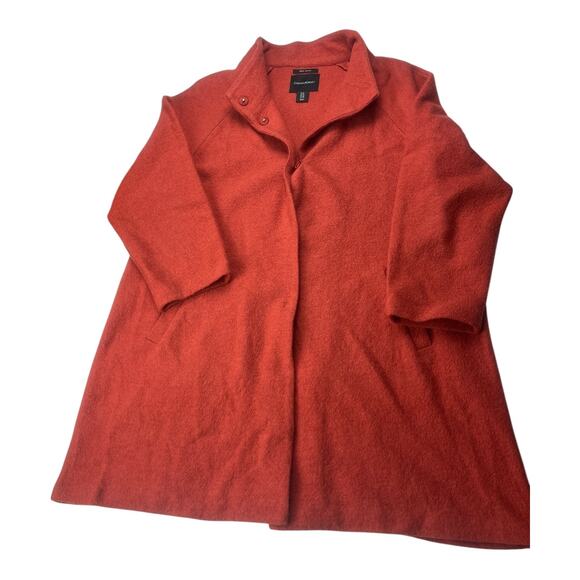 Cynthia Rowley Burnt Orange Womens 1X 100% Wool Coat Mid Length - Picture 1 of 9